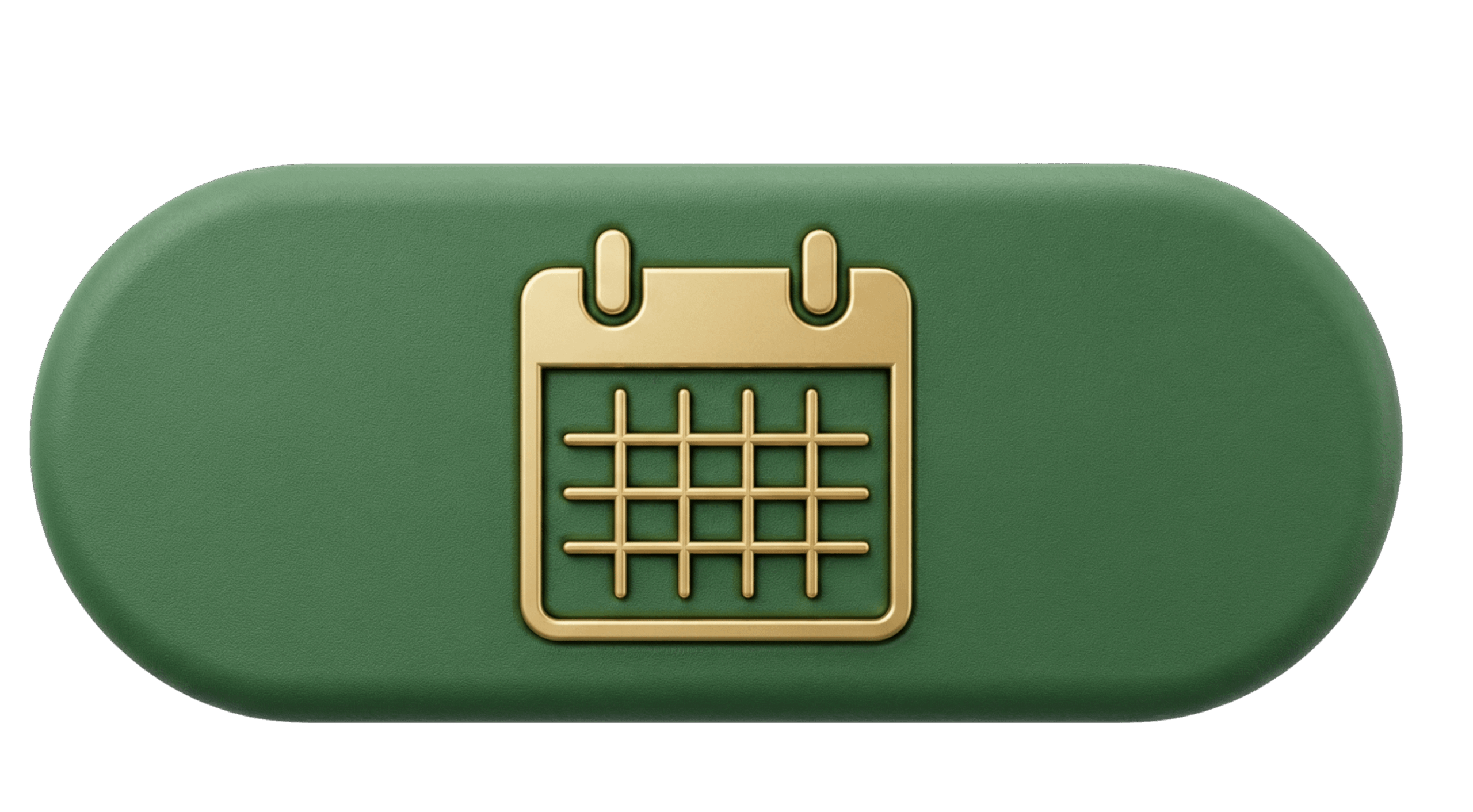 Green 3D calendar pill icon for scheduling an evaluation consultation